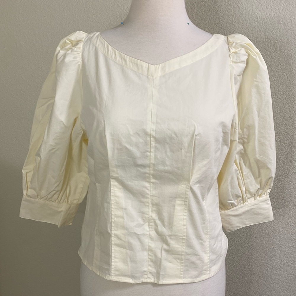 NWT WillSelection Cream Puff sleeve Top‎